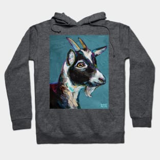 Cute Baby Goat on Blue Hoodie